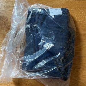 Slim Blue Checkered Hyper Stretch Drawstring Suit Pant